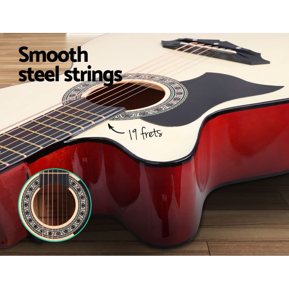 ALPHA 38 Inch Wooden Acoustic Guitar Left handed - Natural Wood freeshipping - Awezingly