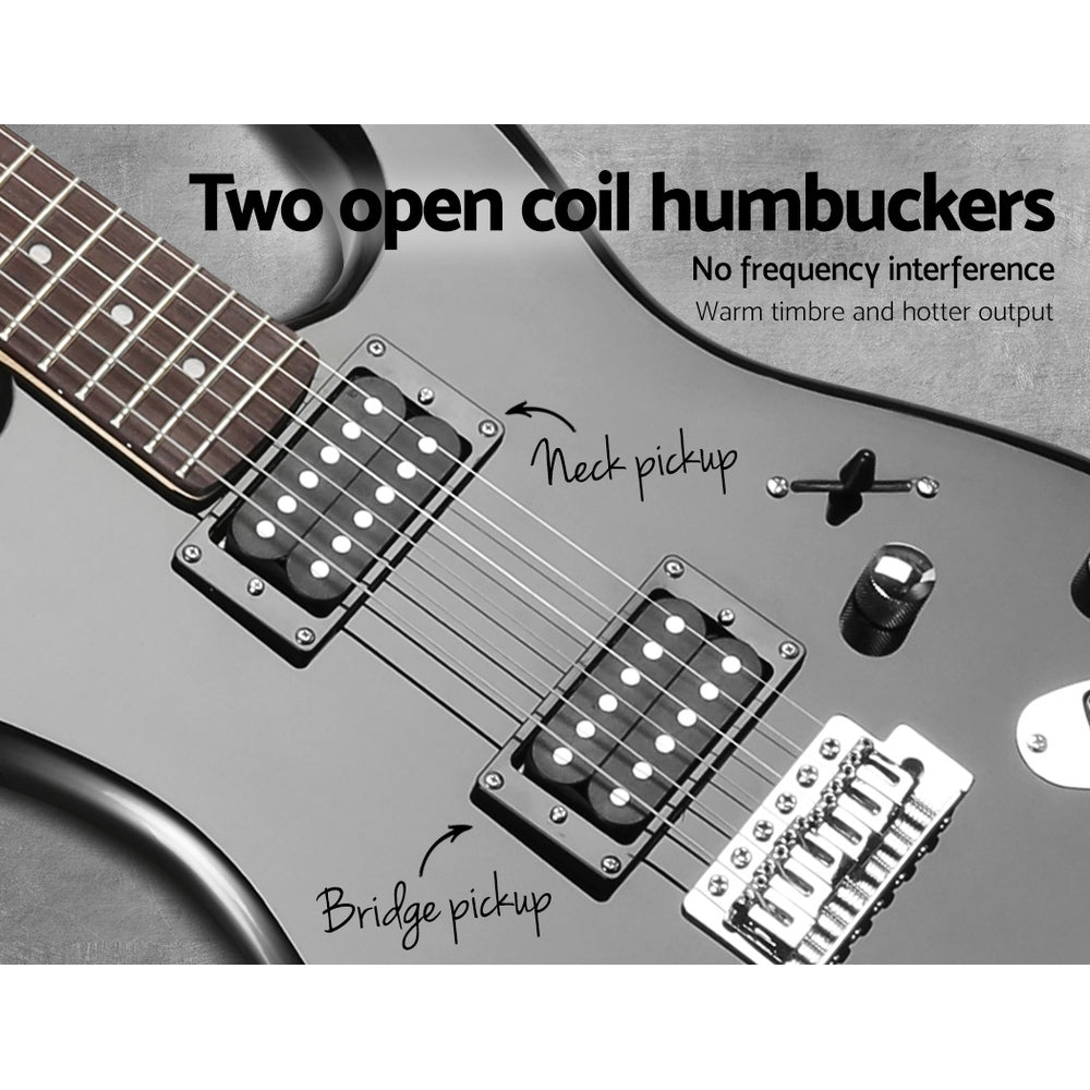 Alpha Electric Guitar Music String Instrument Rock Black Carry Bag Steel String freeshipping - Awezingly