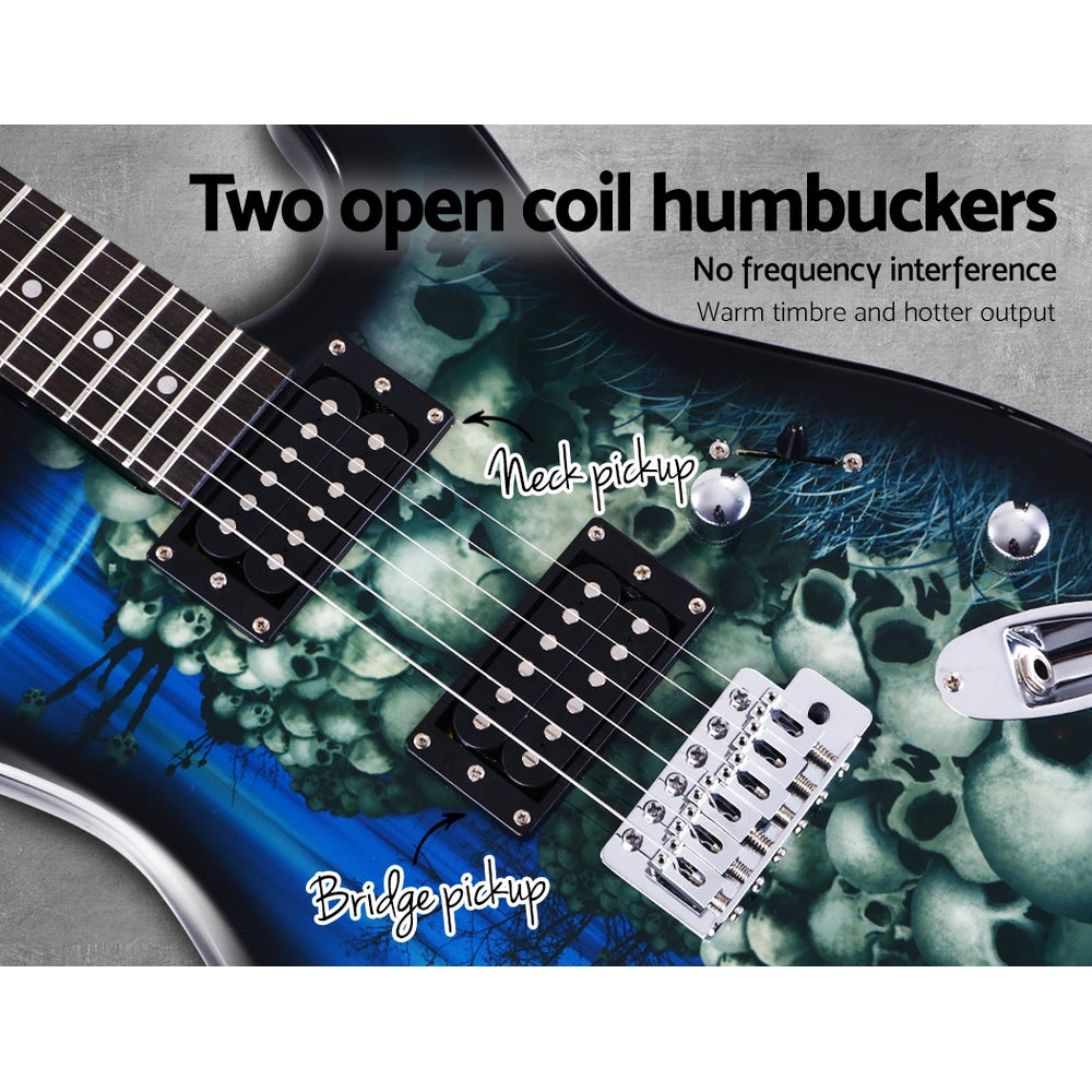 Alpha Electric Guitar Music String Instrument Rock Blue Carry Bag Steel String freeshipping - Awezingly