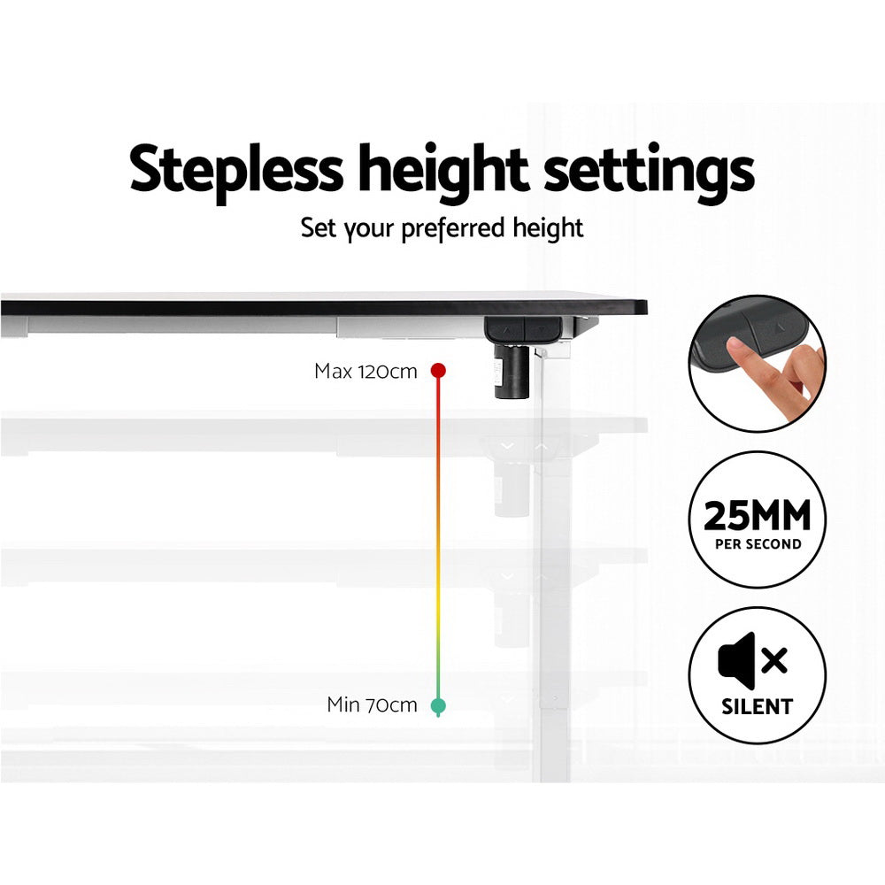 Artiss Standing Desk Sit Stand Motorised Height Adjustable Frame Only White Artiss