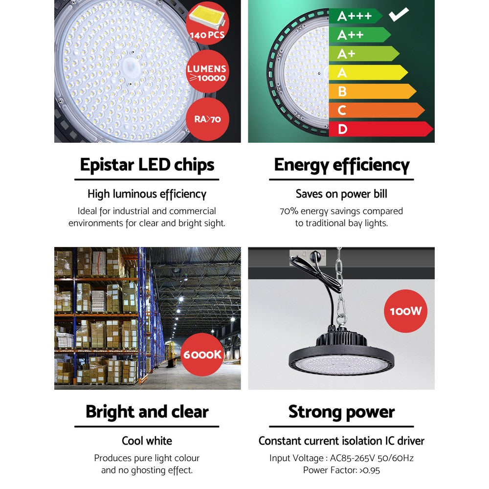 Leier LED High Bay Lights Light 100W Industrial Workshop Warehouse Gym freeshipping - Awezingly