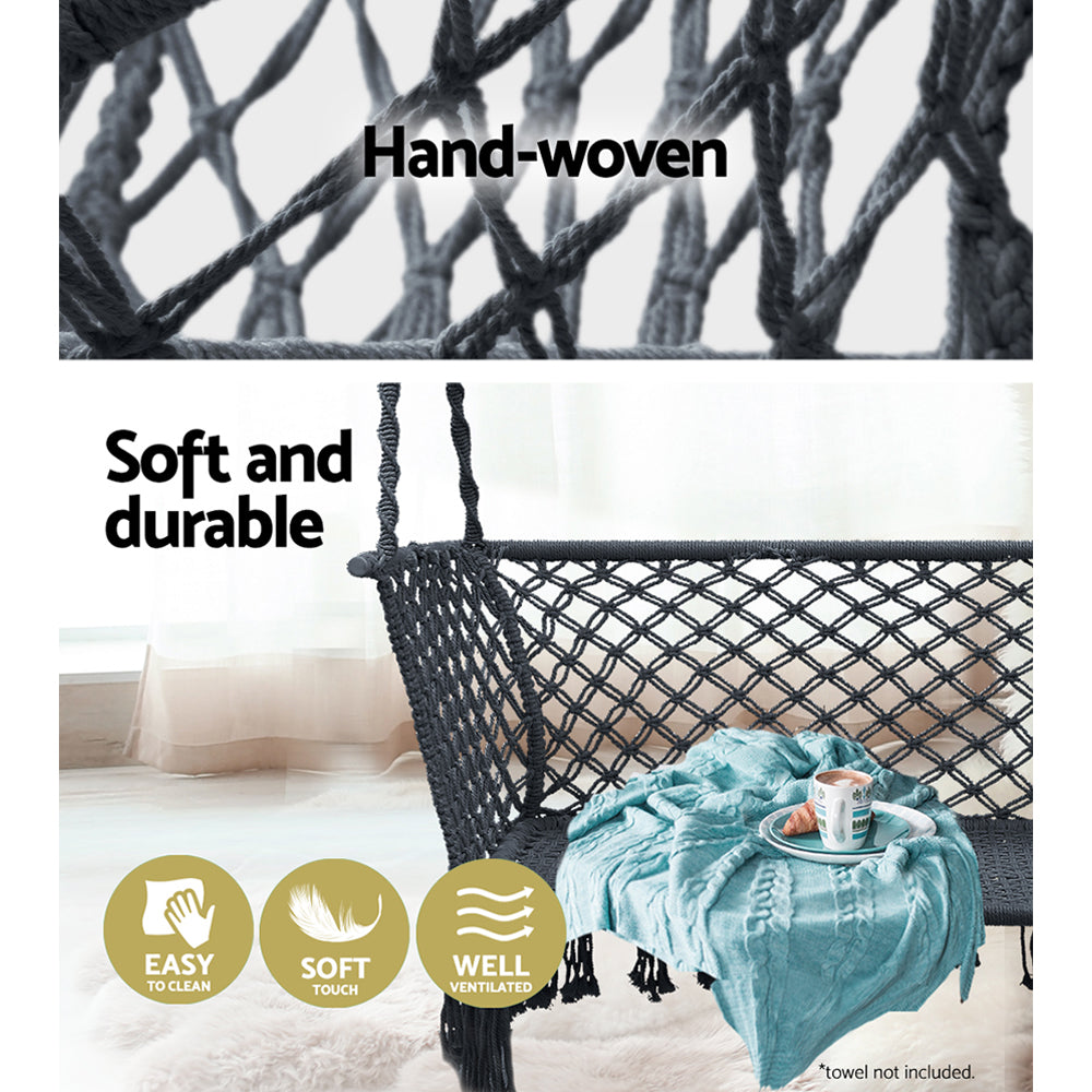 Gardeon Camping Hammock Chair Patio 2 Person Swing Hammocks Double Portable Rope freeshipping - Awezingly
