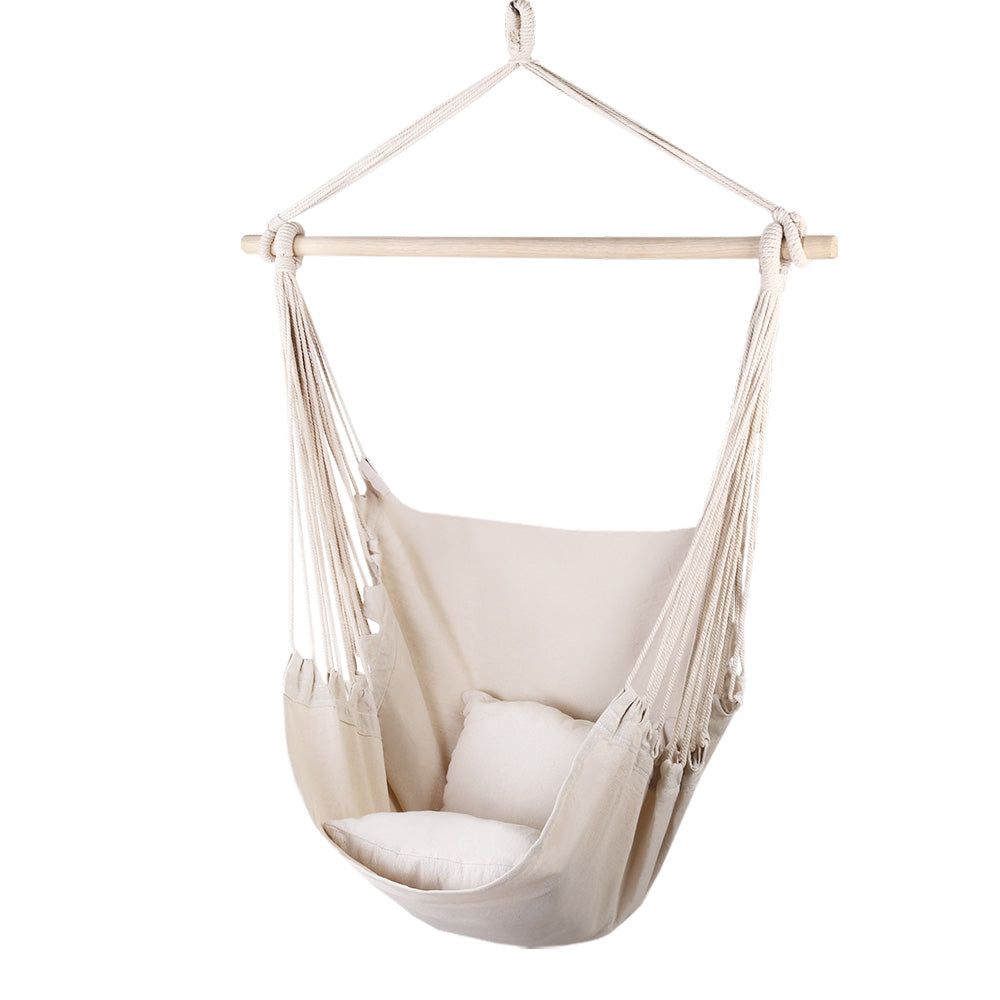 Gardeon Hammock Swing Chair - Cream freeshipping - Awezingly