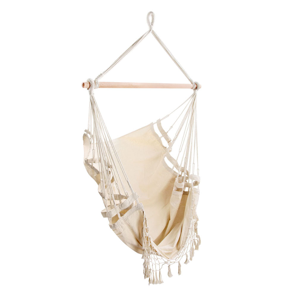 Gardeon Hammock Swing Chair - Cream freeshipping - Awezingly
