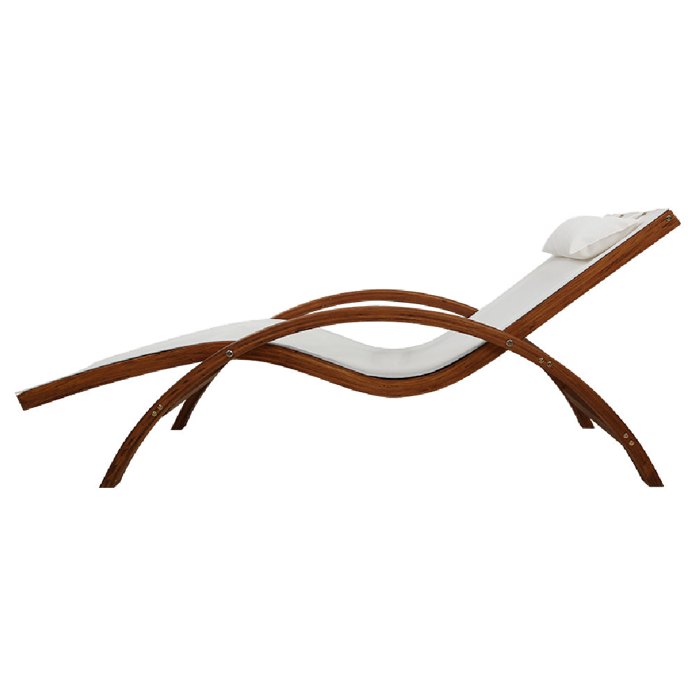 Gardeon Outdoor Wooden Sun Lounge Setting Day Bed Chair Garden Patio Furniture freeshipping - Awezingly