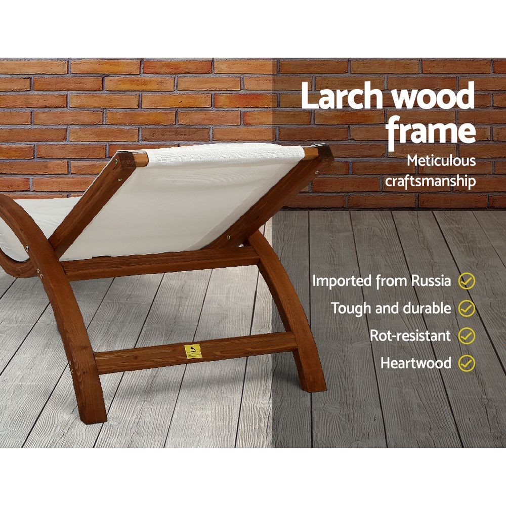 Gardeon Outdoor Wooden Sun Lounge Setting Day Bed Chair Garden Patio Furniture freeshipping - Awezingly