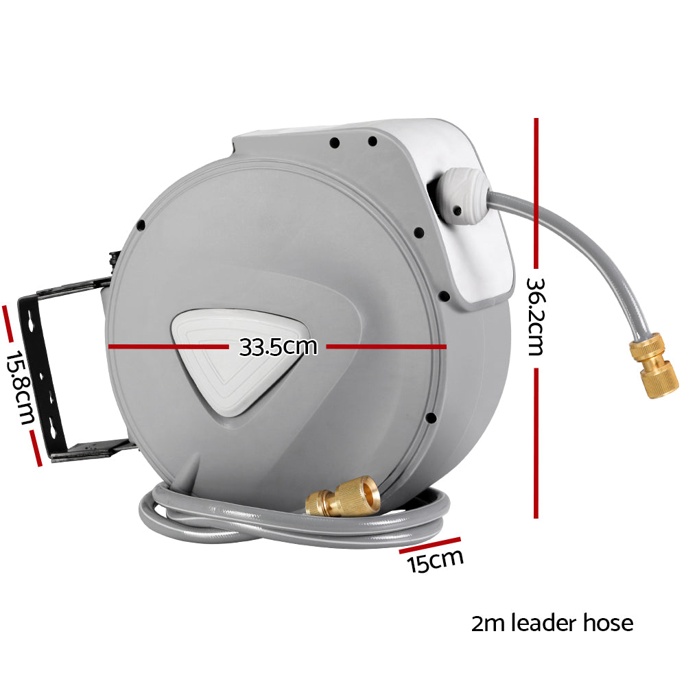 20M Retractable Water Hose Reel Garden Storage AutoRewind Spray Gun freeshipping - Awezingly