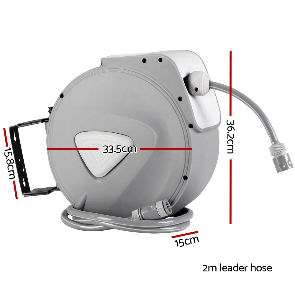 20M Retractable Water Hose Reel Garden Storage AutoRewind Spray Gun freeshipping - Awezingly