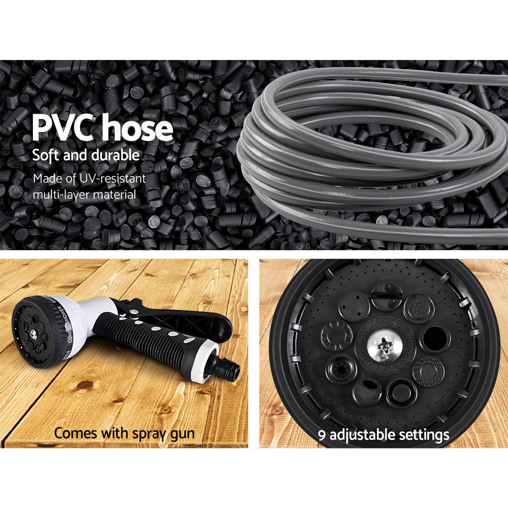 20M Retractable Water Hose Reel Garden Storage AutoRewind Spray Gun freeshipping - Awezingly