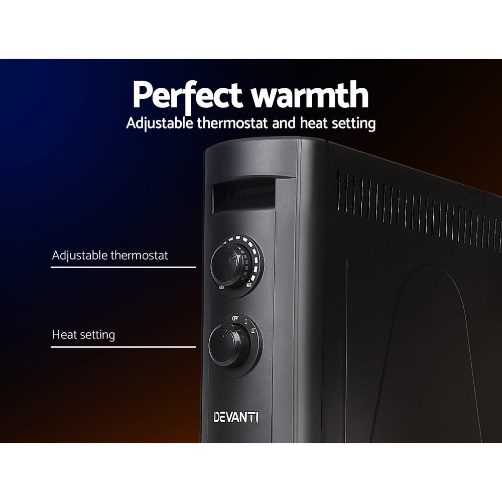 Devanti 2200W Infrared Radiant Heater Portable Electric Convection Heating Panel freeshipping - Awezingly
