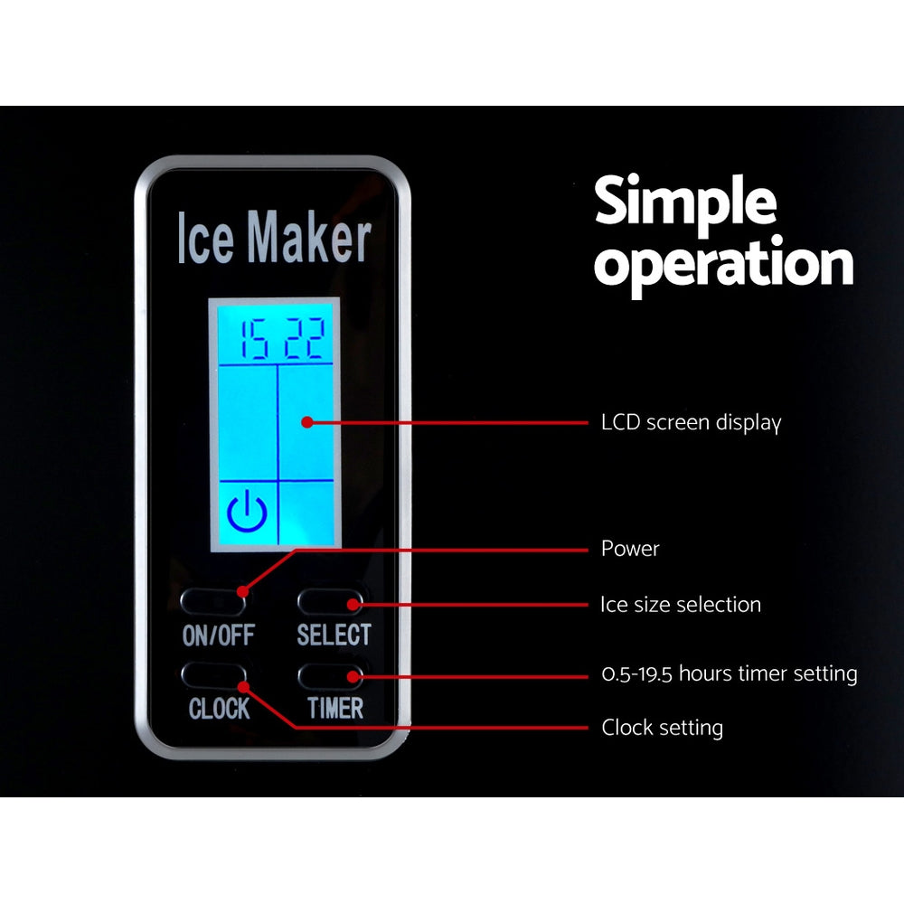 DEVANTI 3.2L Portable Ice Cube Maker Machine Benchtop Counter Black freeshipping - Awezingly
