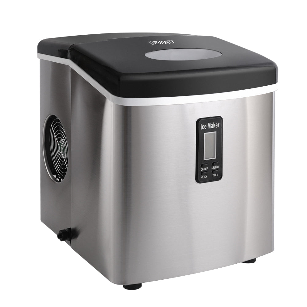 Devanti 3.2L Stainless Steel Portable Ice Cube Maker freeshipping - Awezingly