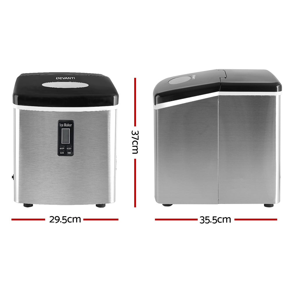 Devanti 3.2L Stainless Steel Portable Ice Cube Maker freeshipping - Awezingly