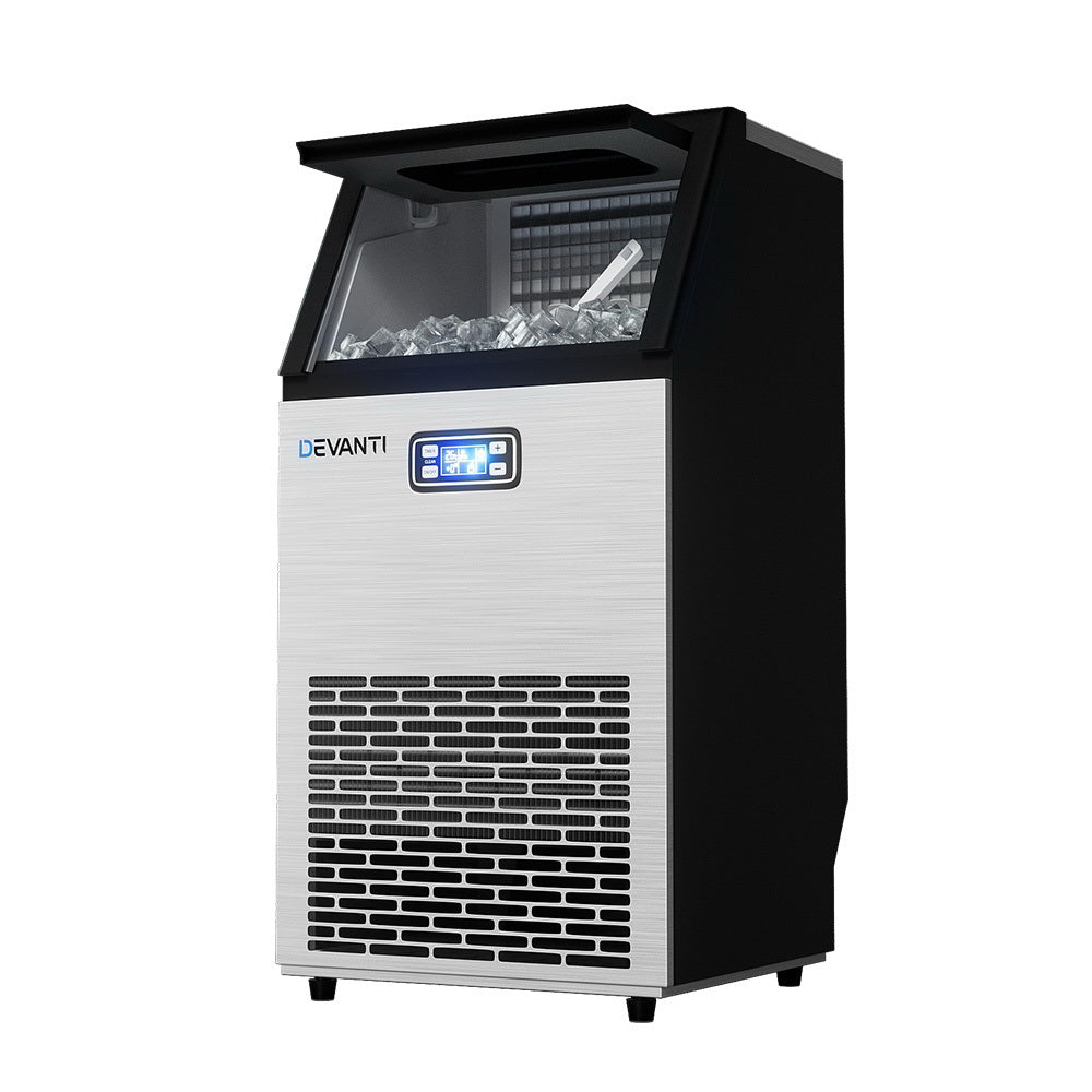Devanti Commercial Ice Maker Machine 45kg Ice Cube Tray Bar Stainless Steel Devanti