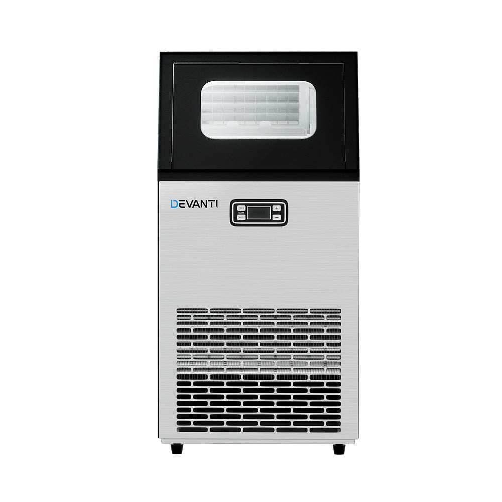 Devanti Commercial Ice Maker Machine 45kg Ice Cube Tray Bar Stainless Steel Devanti