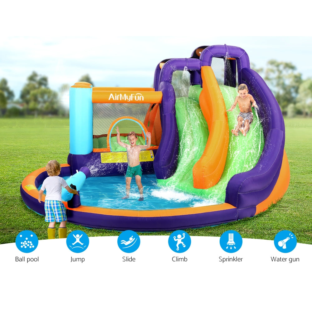 AirMyFun Inflatable Water Slide Kids Jumping Castle Splash Outdoor Double Slide AirMyFun