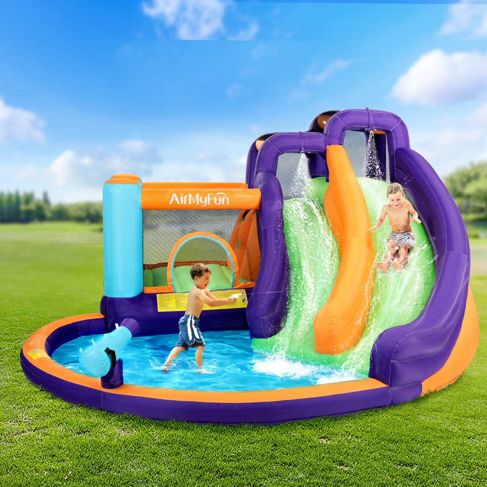 AirMyFun Inflatable Water Slide Kids Jumping Castle Splash Outdoor Double Slide AirMyFun