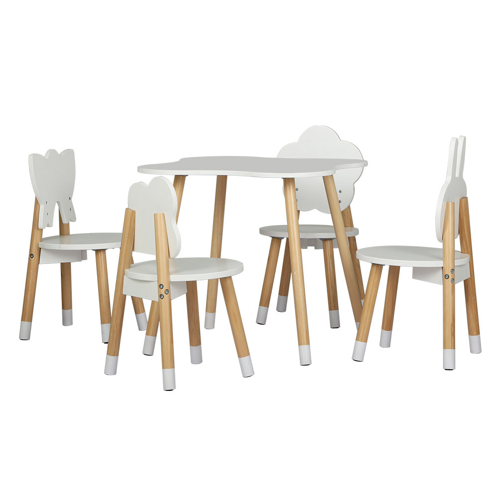Keezi 5 Piece Kids Table and Chairs Set Children Activity Study Play Desk Keezi