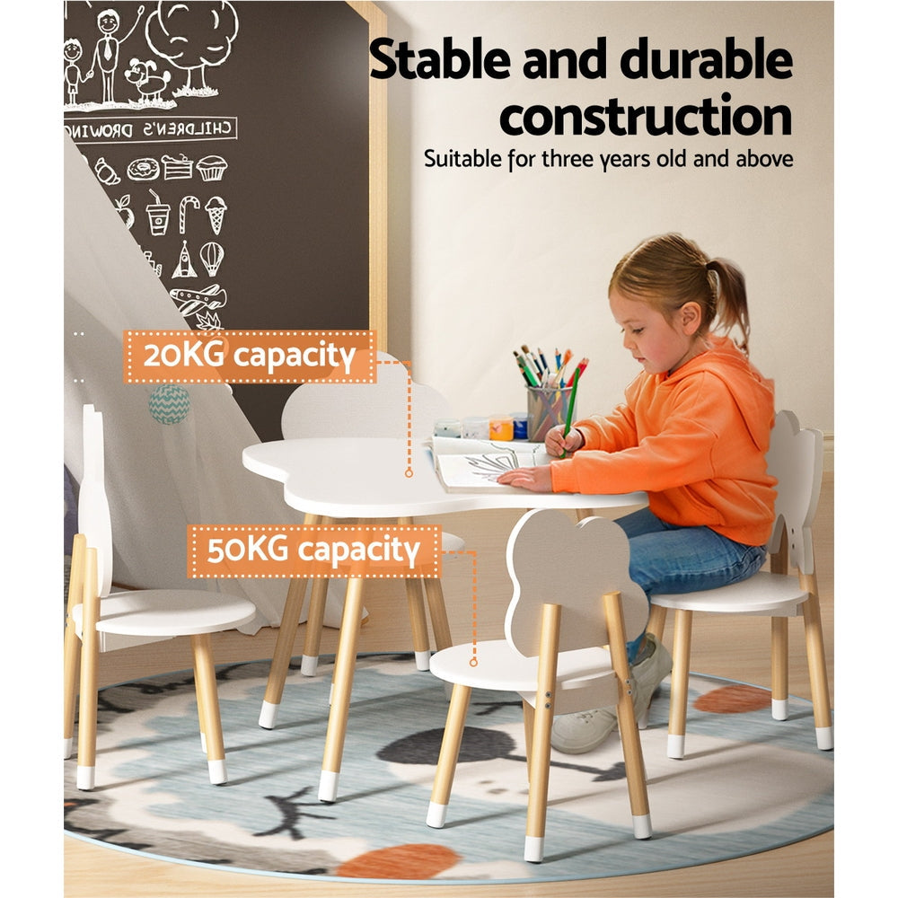 Keezi 5 Piece Kids Table and Chairs Set Children Activity Study Play Desk Keezi