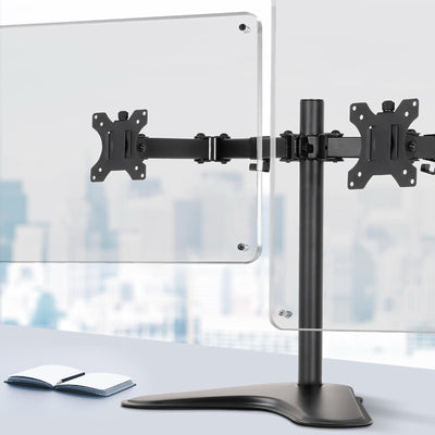 Dual HD LED Monitor Arm Stand TV Mount Holder 2 Arm Display Freestanding