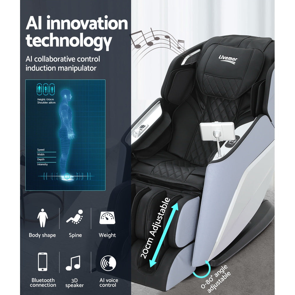 Livemor Electric Massage Chair 4D Shiatsu Zero Gravity Home Massager Recliner Livemor