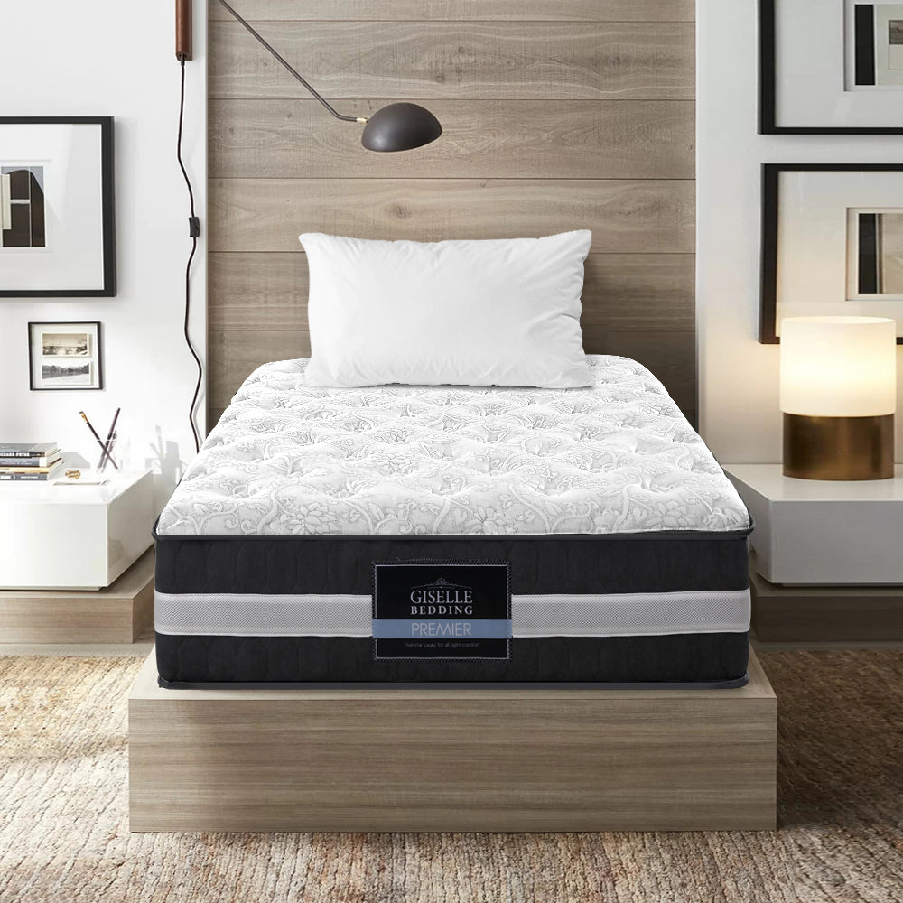 Giselle King Single Mattress Bed Size 7 Zone Pocket Spring Medium Firm Foam 30cm Giselle Bedding