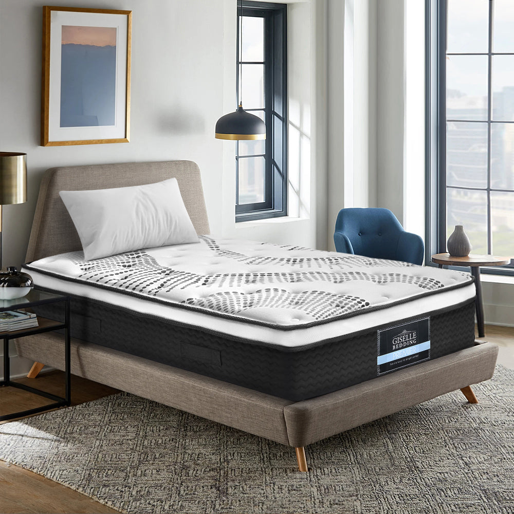 Giselle Bedding Como Euro Top Pocket Spring Mattress 32cm Thick Single Giselle Bedding