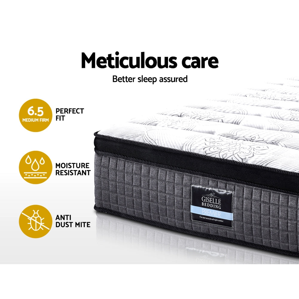 Giselle King Bed Mattress 9 Zone Pocket Spring Latex Foam Medium Firm 34cm Giselle Bedding