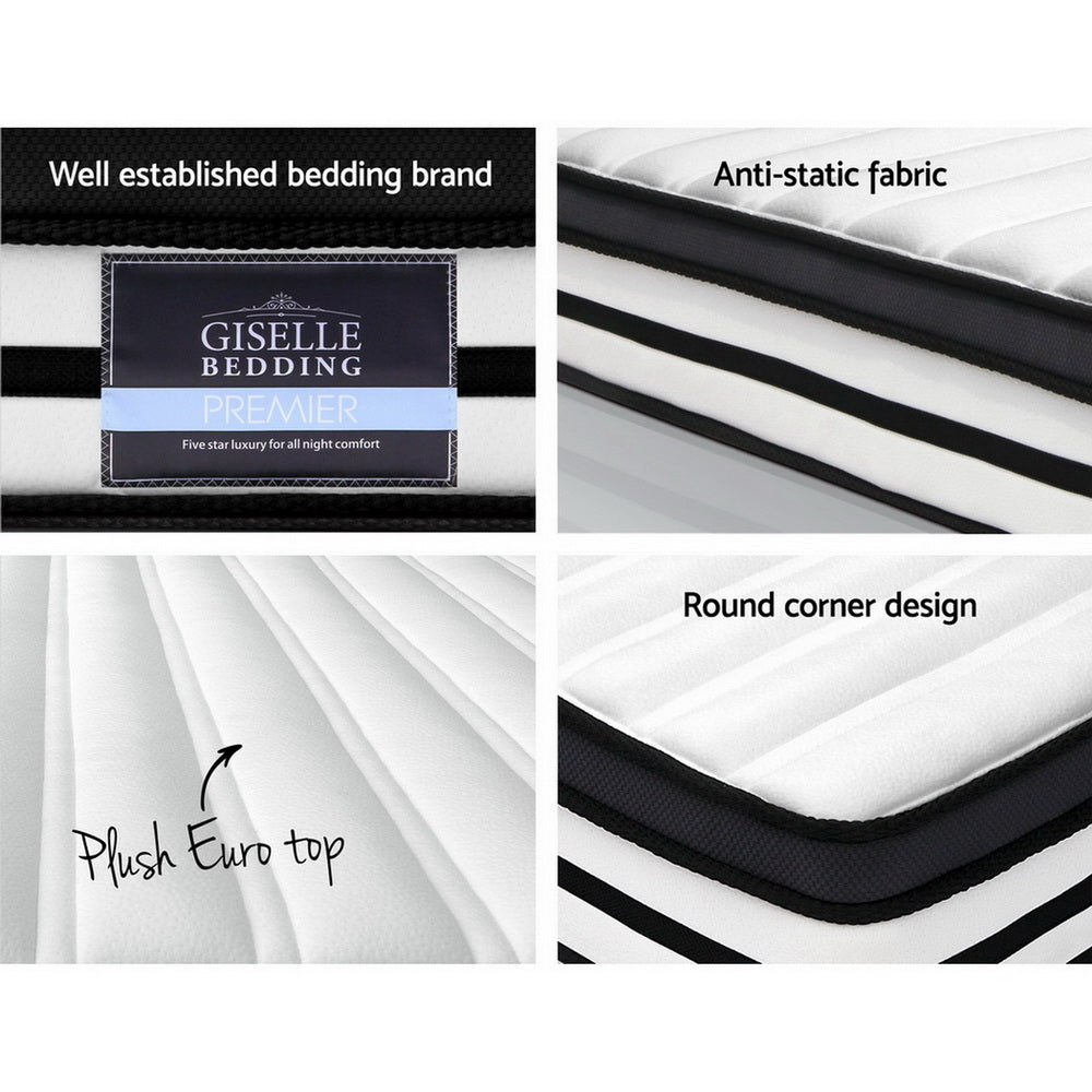 Giselle KING Mattress Size Bed Euro Top 5 Zone Pocket Spring Plush Foam 27CM Giselle Bedding