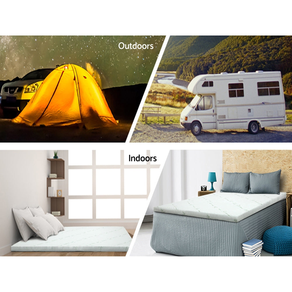 Giselle Bedding Cool Gel Memory Foam Mattress Topper w/Bamboo Cover 5cm - Double Giselle Bedding