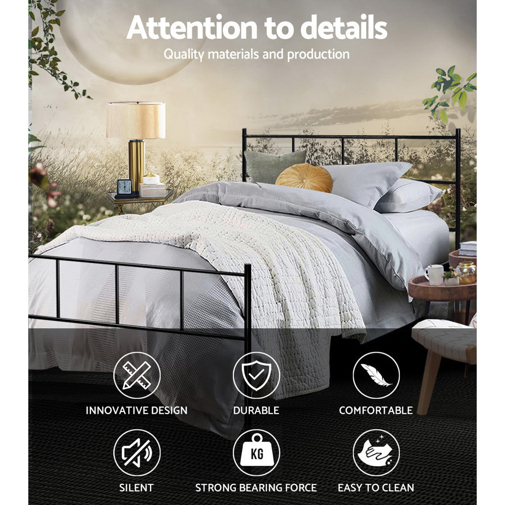 Artiss Metal Bed Frame King Single Size Platform Foundation Mattress Base SOL Artiss