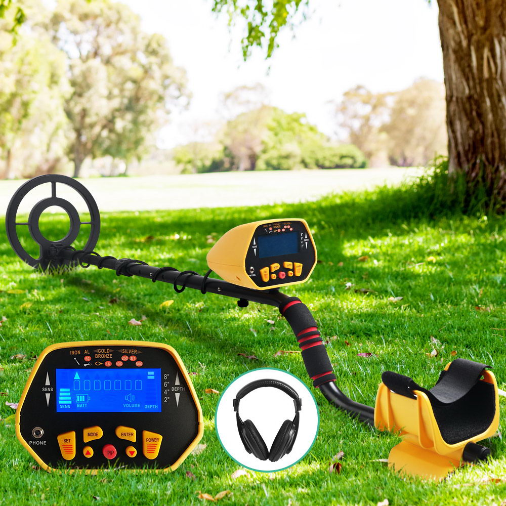 LCD Screen Metal Detector with Headphones - Yellow freeshipping - Awezingly