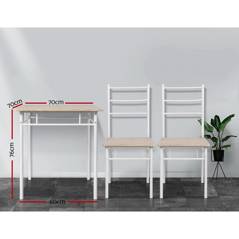 Artiss 3 Piece Dining Set - Natural freeshipping - Awezingly