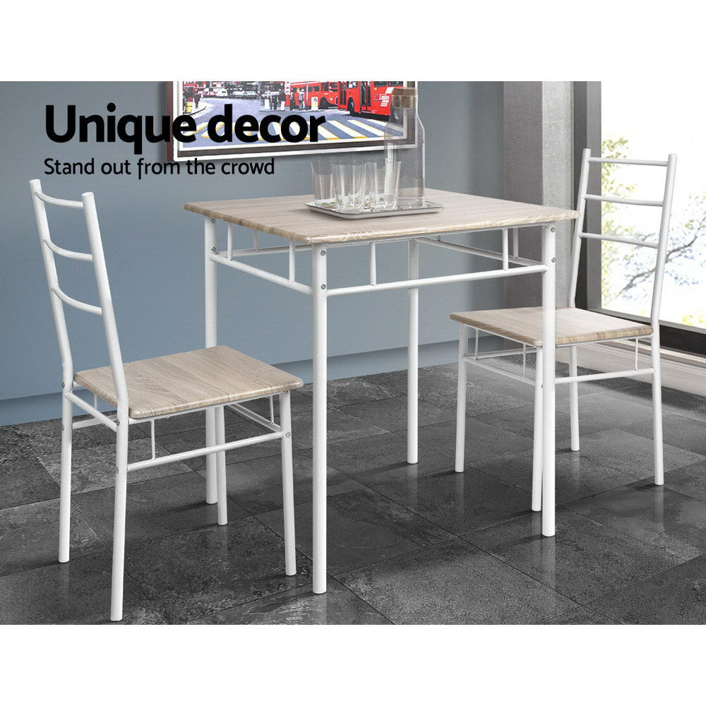 Artiss 3 Piece Dining Set - Natural freeshipping - Awezingly