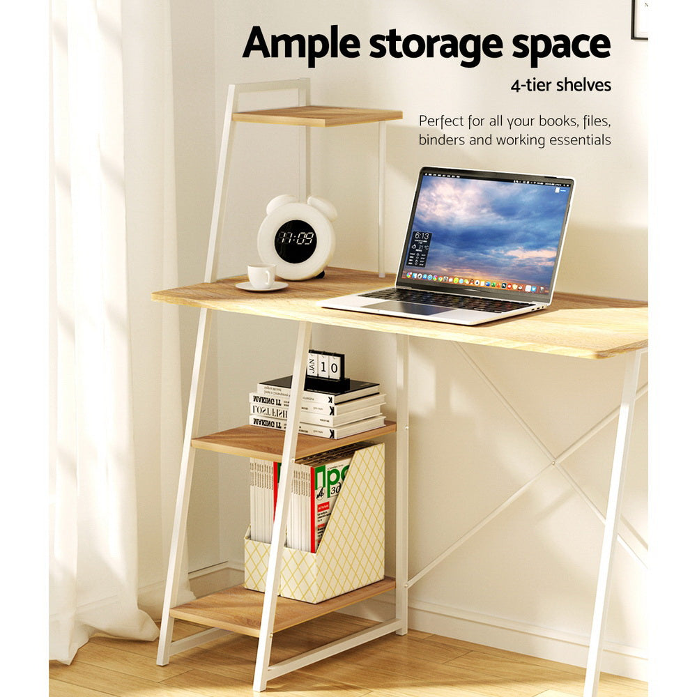 Artiss Computer Desk Laptop Table Bookshelf Desk Storage Rack Home Study Office Artiss