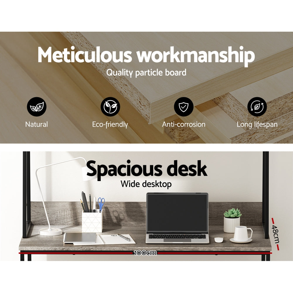 Artiss Computer Desk Office Desks Study Table Workstation Bookshelf Storage Artiss