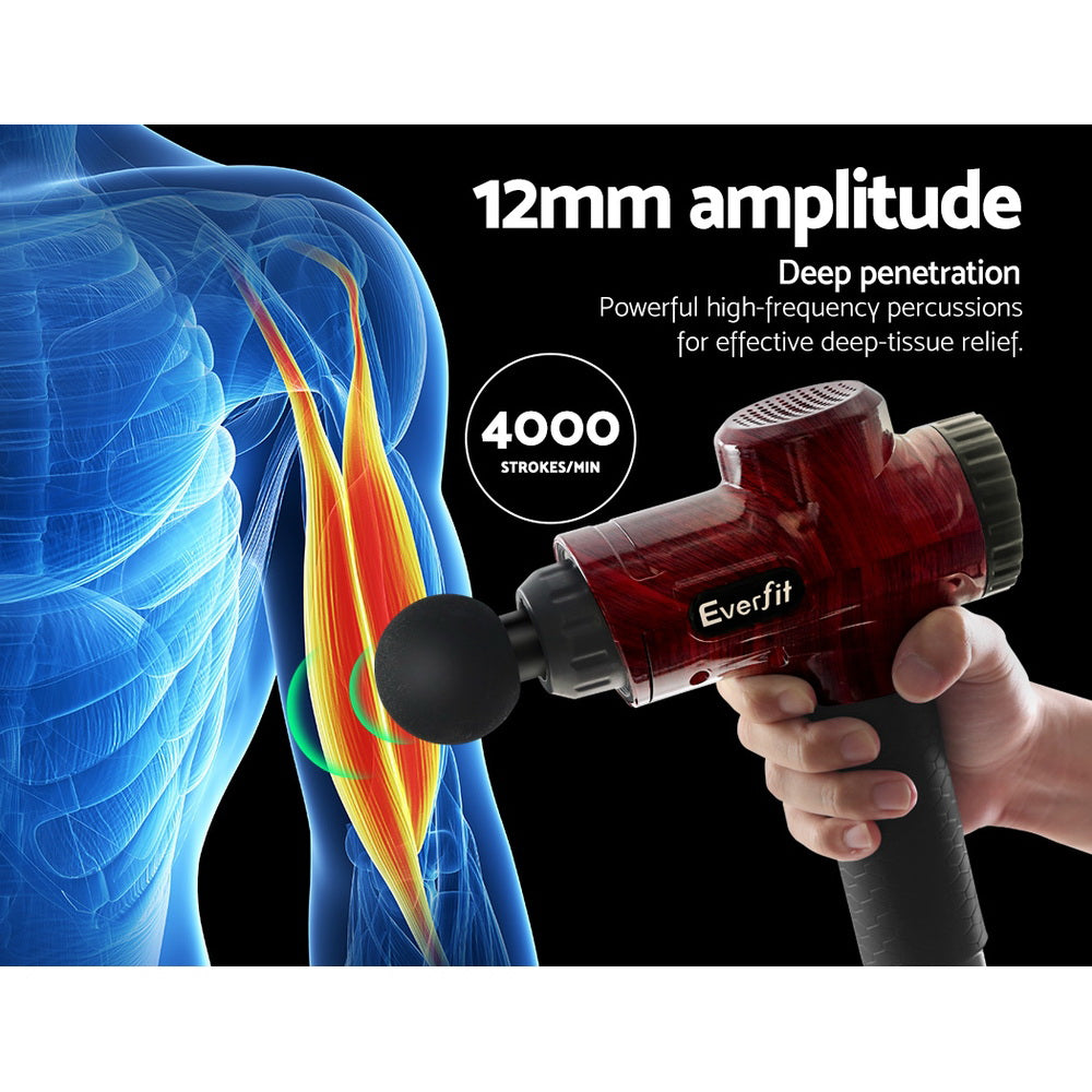 Everfit Massage Gun 6 Heads Electric Massager LCD Vibration Percussion Relief freeshipping - Awezingly