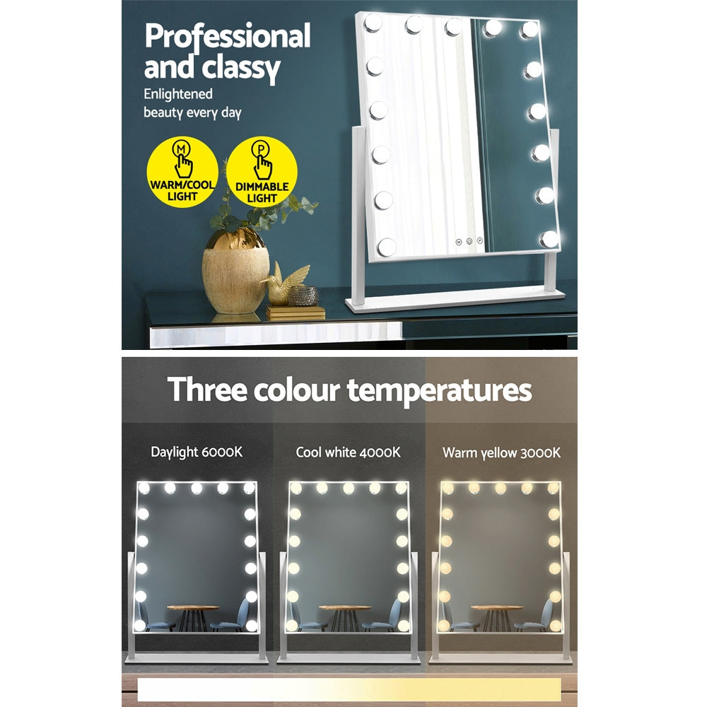 Embellir Hollywood Makeup Mirror with 15 Dimmable Bulb Lighted Dressing Mirror freeshipping - Awezingly