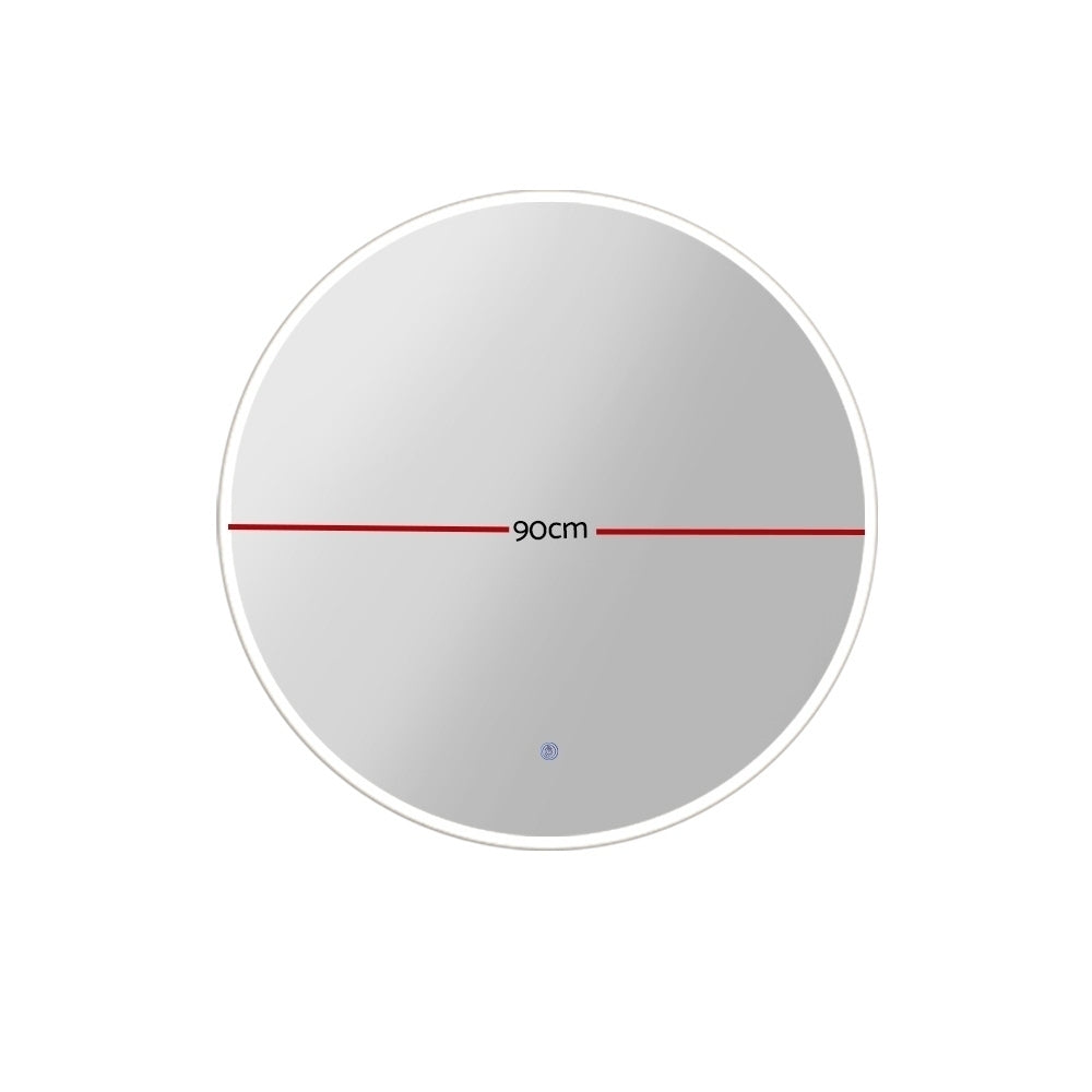 Embellir LED Wall Mirror Bathroom Mirrors With Light 90CM Decor Round Decorative Embellir