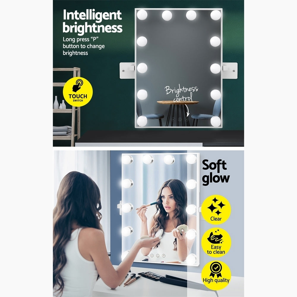 Embellir Hollywood Wall mirror Makeup Mirror With Light Vanity 12 LED Bulbs freeshipping - Awezingly