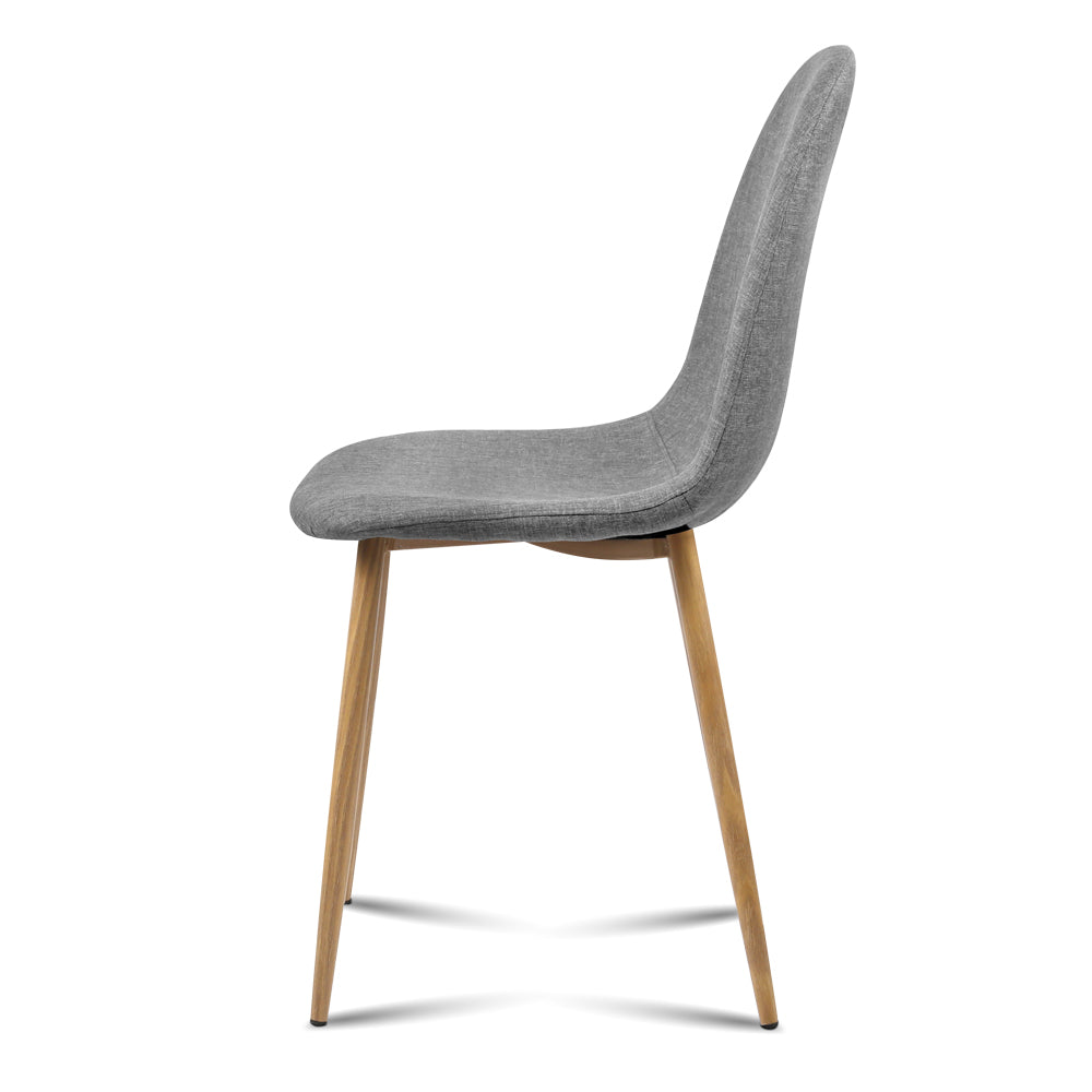 Artiss 4x Adamas Fabric Dining Chairs - Light Grey freeshipping - Awezingly
