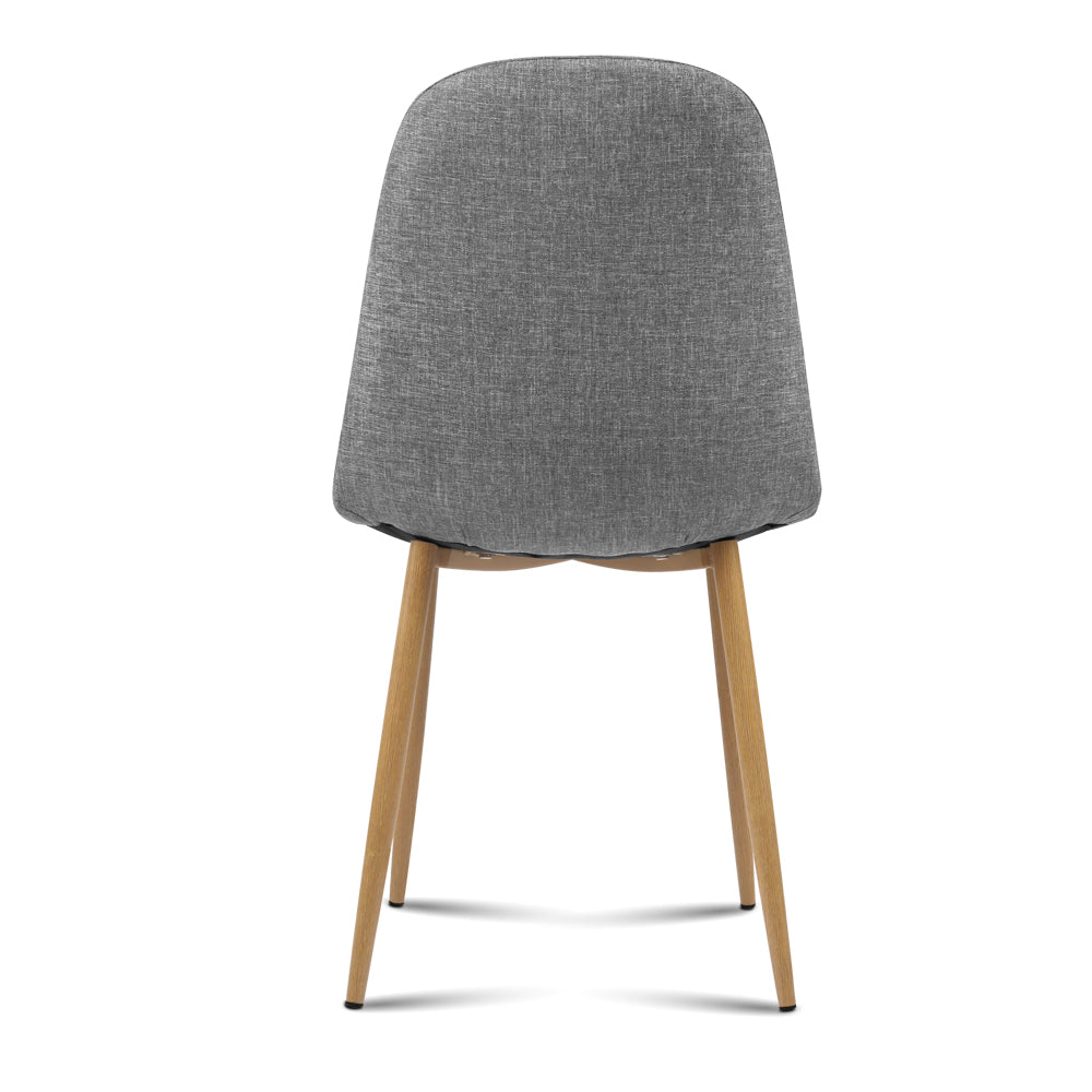 Artiss 4x Adamas Fabric Dining Chairs - Light Grey freeshipping - Awezingly