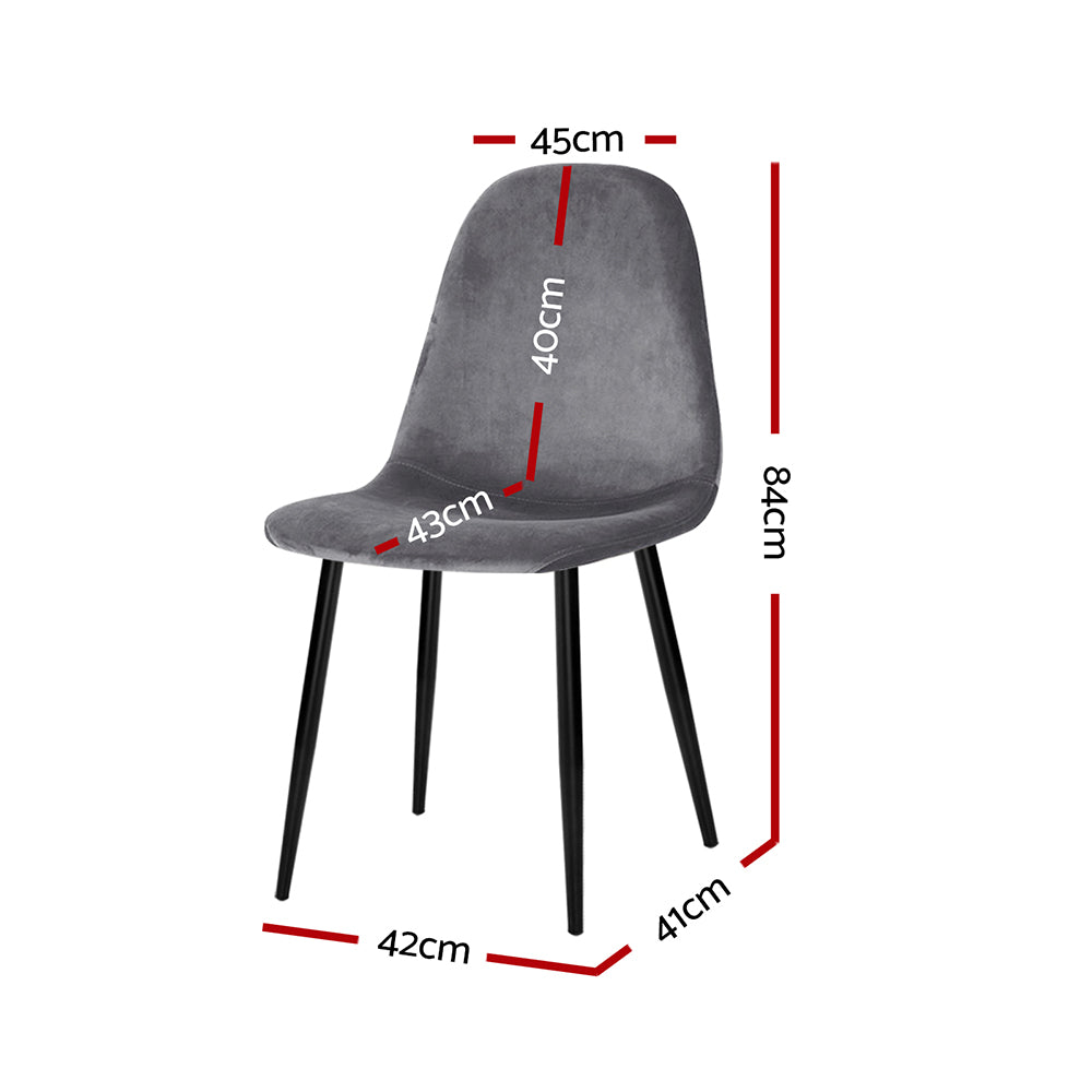 4 X Artiss Dining Chairs Dark Grey Artiss