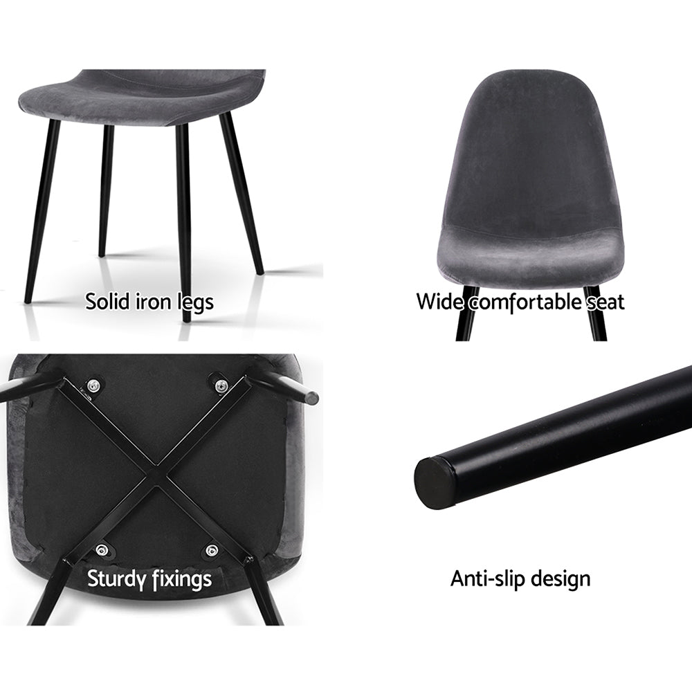 4 X Artiss Dining Chairs Dark Grey Artiss