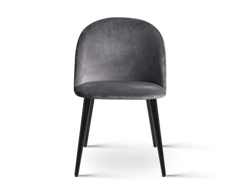 Artiss Velvet Modern Dining Chair - Dark Grey freeshipping - Awezingly