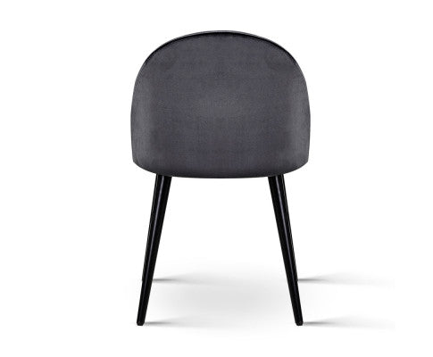 Artiss Velvet Modern Dining Chair - Dark Grey freeshipping - Awezingly
