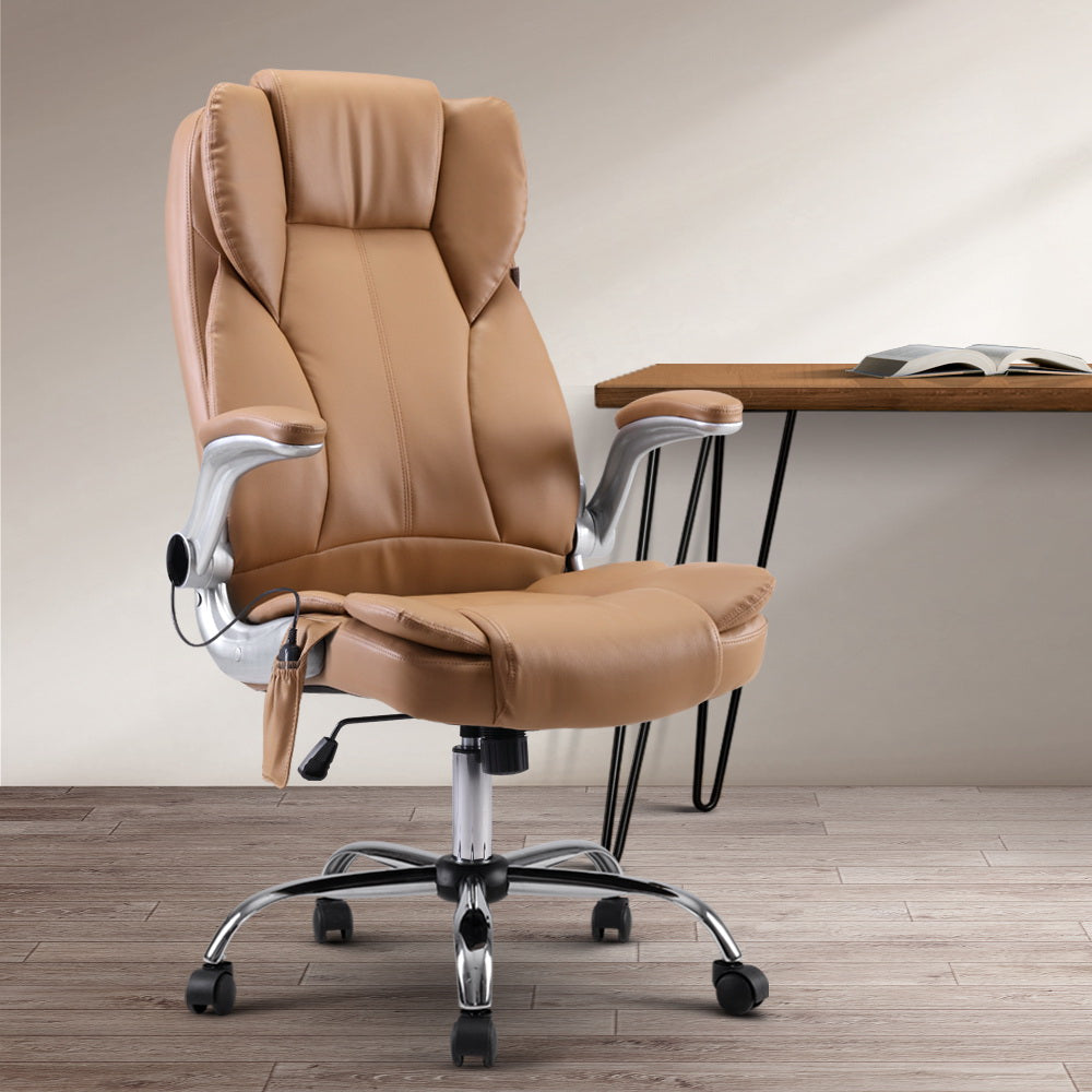 Artiss Massage Office Chair Gaming Chair Computer Desk Chair 8 Point Vibration Espresso freeshipping - Awezingly