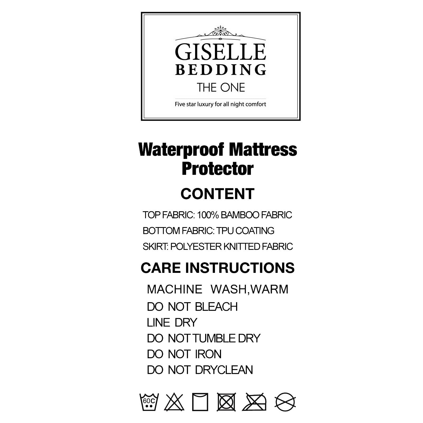 Giselle Bedding King Single Size Waterproof Bamboo Mattress Protector freeshipping - Awezingly
