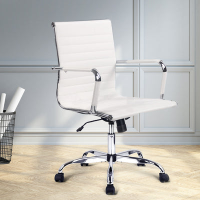 Eames Replica Office Chair PU Leather White