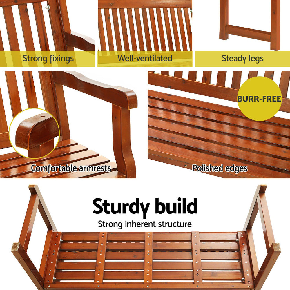 Gardeon Outdoor Garden Bench Seat Wooden Chair Patio Furniture Timber Lounge Gardeon